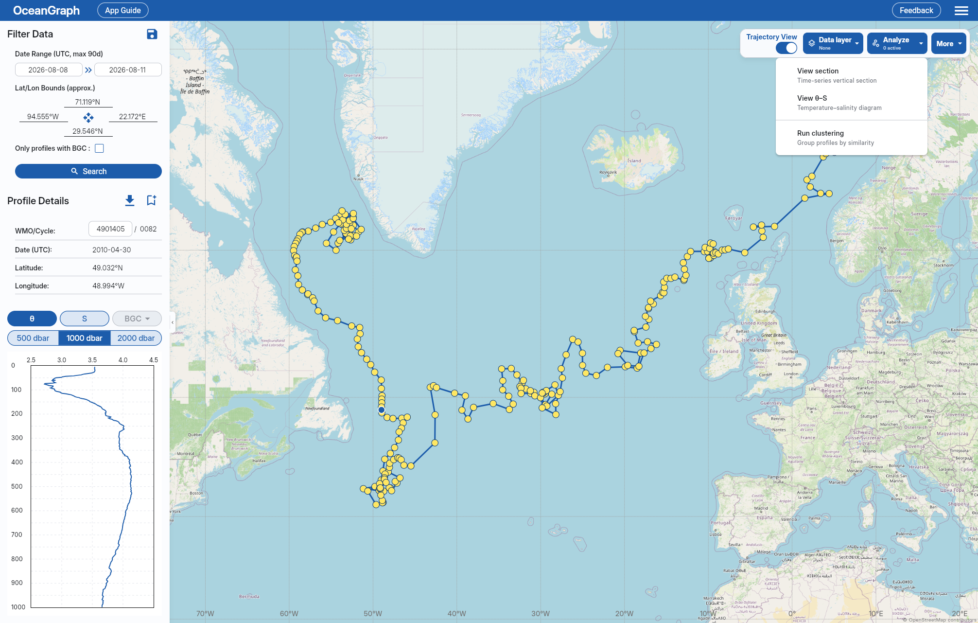 Analyze menu in the map command bar